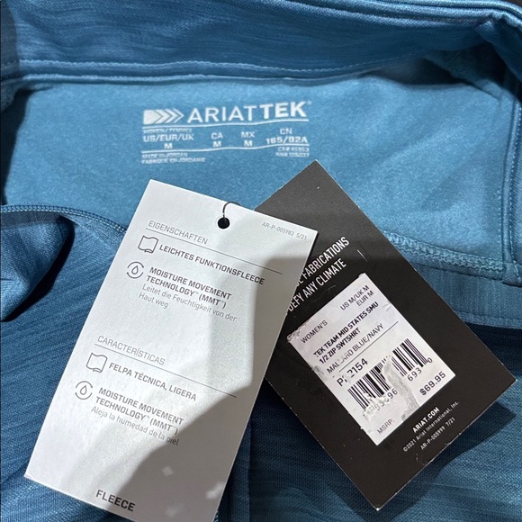 AriatTek Team Mid States SMU 1/2 zip Sweatshirt, fleece-lined,embroidered sleeve - Picture 7 of 9